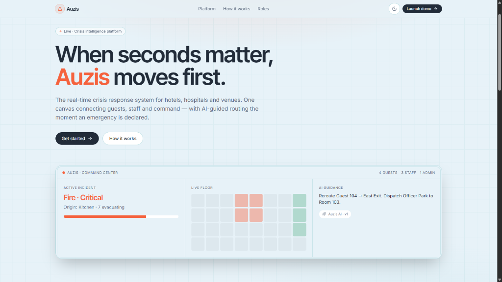 Auzis project interface preview